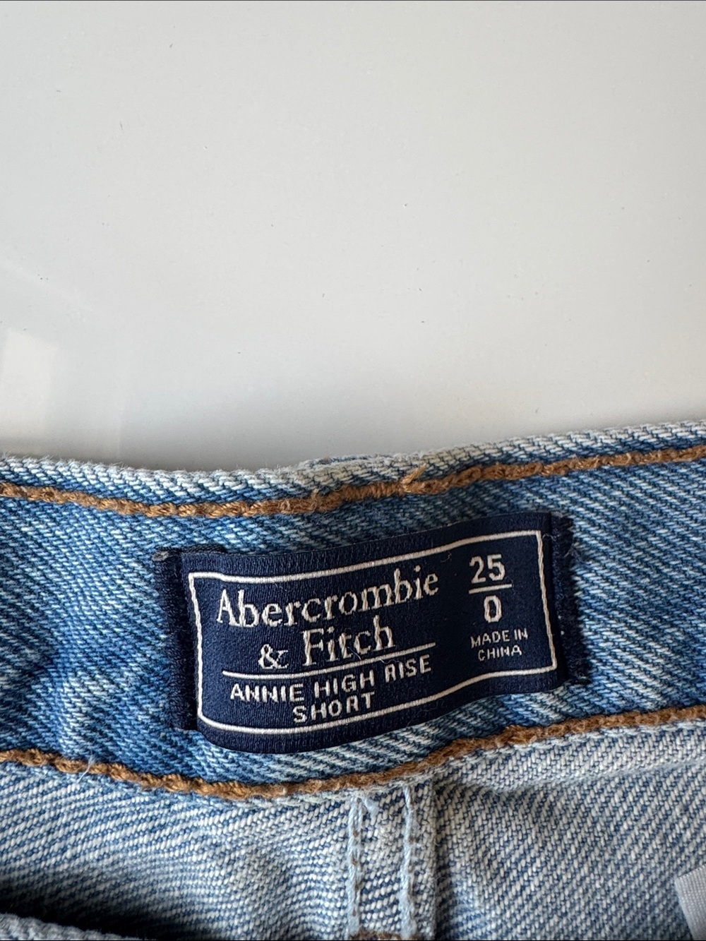 Abercrombie & Fitch Light Blue Distressed Jean Shorts - Picture 3 of 3